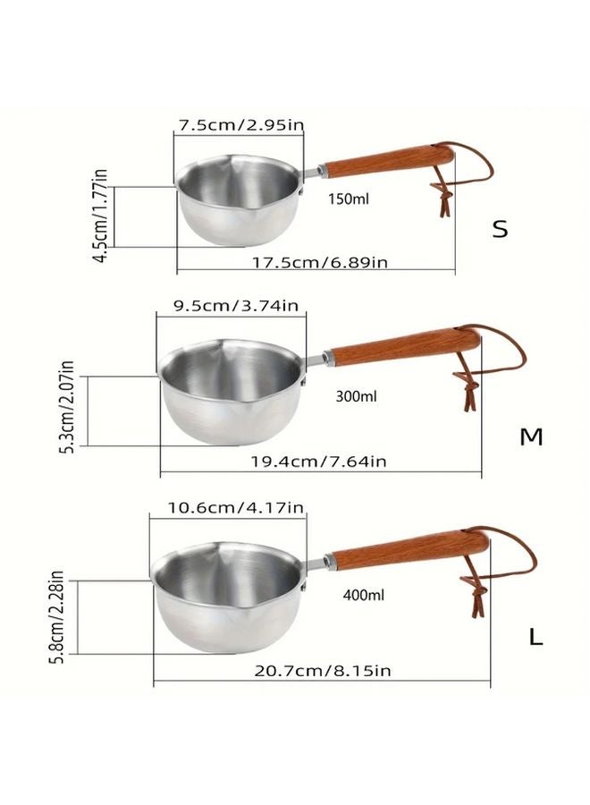 Stainless Steel Butter Melting Pot 400ml Capacity Silvery Kitchen Tool For Chocolate Cream Oil - Image 3